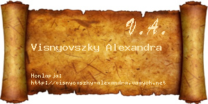 Visnyovszky Alexandra névjegykártya